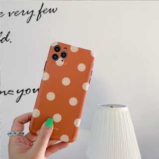 Ốp lưng iphone chấm bi cam - dẻo mịn chống bẩn