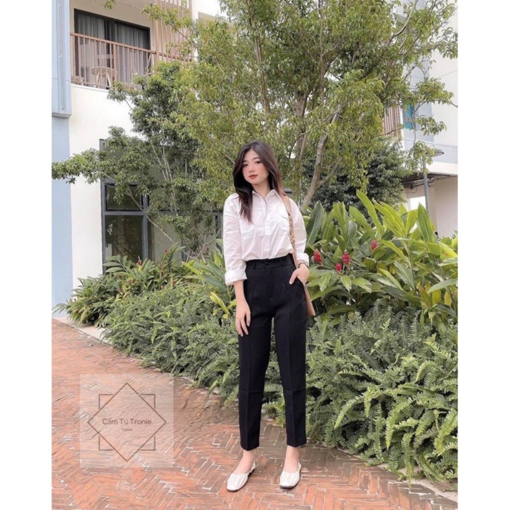 Quần tây kiêu dáng baggy chất liệu tuyết mưa, phụ hợp học sịnh, sinh viên, công sở