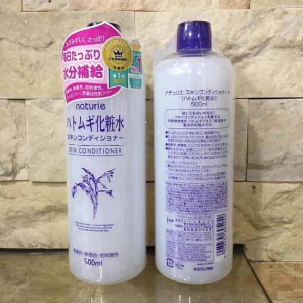 [ HÀNG AUTH] Nước hoa hồng Ý Dĩ Naturie Hatomugi Skin Conditioner Nhật 500ml Toner Naturie 500ml