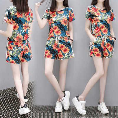 Bộ Áo Thun Ngắn Tay + Quần Short Thể Thao Xinh Xắn Theo Phong Cách Hàn Quốc 2020