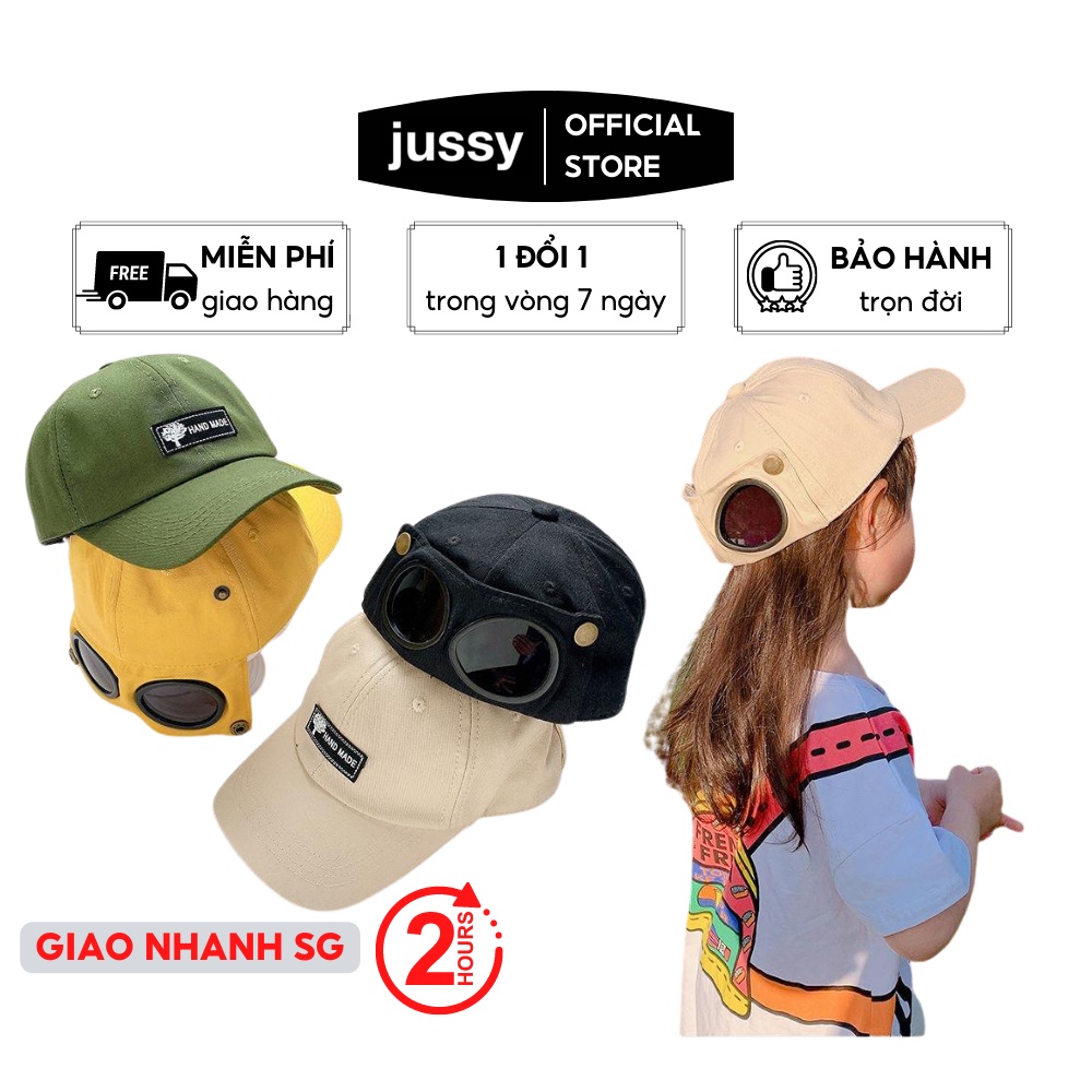 Mũ Lưỡi Trai Phi Công Cho Bé Từ 2-10 Tuổi Jussy Fashion Kiểu Mũ Phi Công Có Kính Hot Trend Form Mềm Vải Cotton