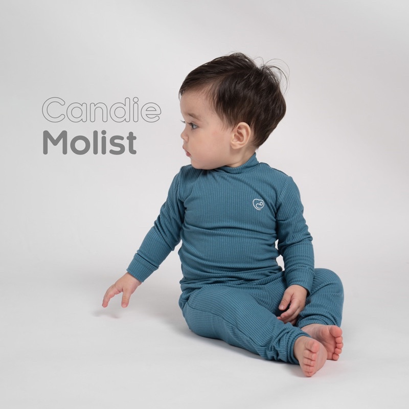 Bộ Bu dài tay cao cổ 3p Molist cho bé trai bé gái