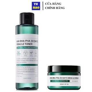 Bộ 2 sản phẩm some by mi aha-bha-pha 30days miracle nước hoa hồng 150ml và kem dưỡng some by mi aha-bha-pha 30days 50ml