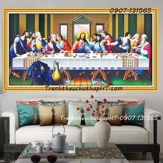 Tranh đính đá - Tranh thêu chữ thập Bữa tiệc ly 150*75cm - Tự đính