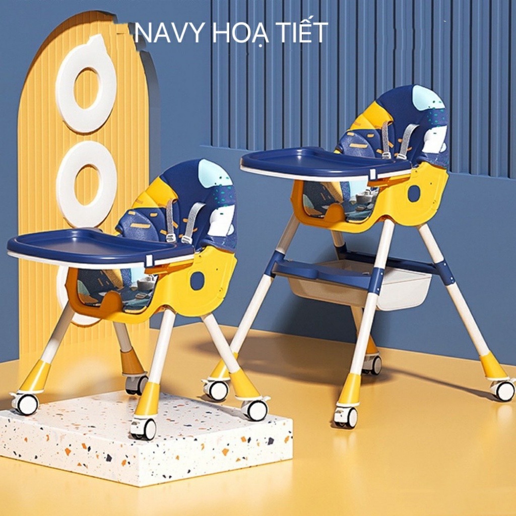 Ghế ăn dặm cao cấp V-BABY 909 có bánh xe,gấp gọn,ngả tựa lưng 4 chế độ cho bé