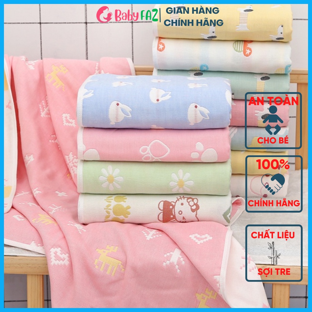 Khăn tắm cho bé 6 lớp cotton tre Pukid 90x100cm