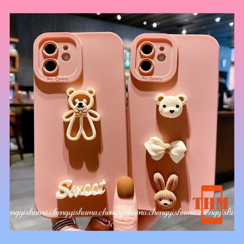 Ốp Điện Thoại Hình Gấu 3D Cho Iphone 6/6plus/6s/6splus/7/7plus/8/8plus/x/xs/xr/xsmax/11/12/13/pro/max/plus/promax-035