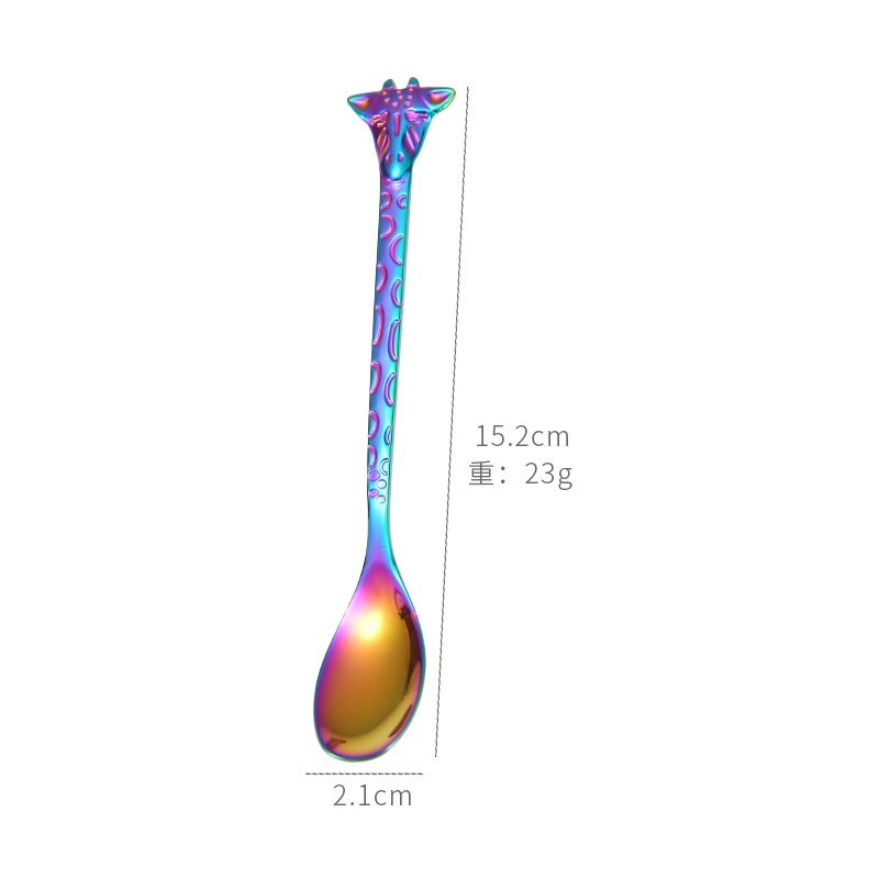 Bộ Muỗng Nĩa Inox 304 Hình Hươu Cao Cổ Hoạt Hình