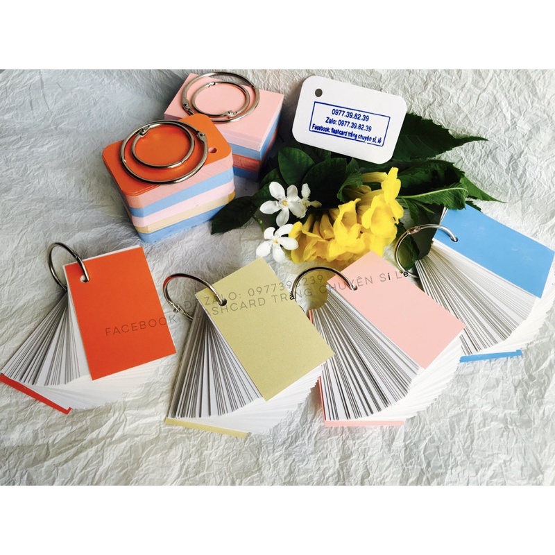 Flashcard trắng tự học ngoại ngữ nhiều phân loại size