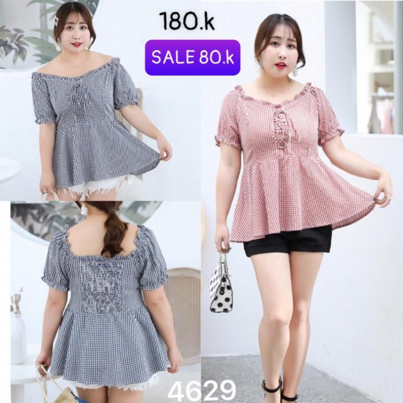 4629 - Đỏ/Đen-Xl,2x Sơ mi BIG SIZE peplum dây rút - Sơ mi công sở - văn phòng - so mi cong so - van phong đẹp