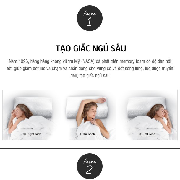 SALE  [LOCK&LOCK CHÍNH HÃNG] Gối Memory Foam 50D Lock & Lock HLW114 (62 x 34 x 10 cm)  (Siêu HOT)