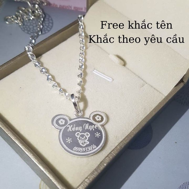 Dây chuyền bạc cho bé khắc chữ theo yêu cầu -Trang sức TNC Jewellery