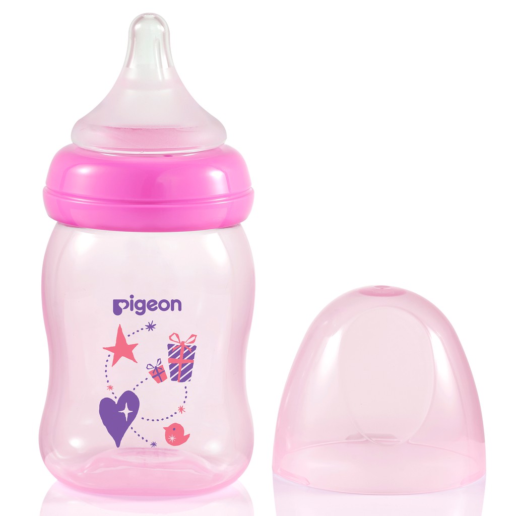 Bình Sữa PP Plus Họa Tiết Xanh/Hồng Pigeon 160ml (SS)