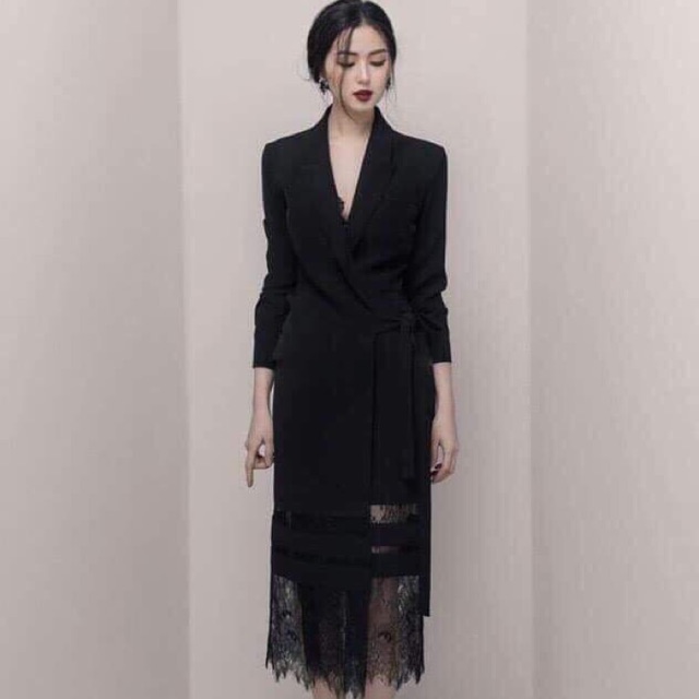 Đầm vest phối ren