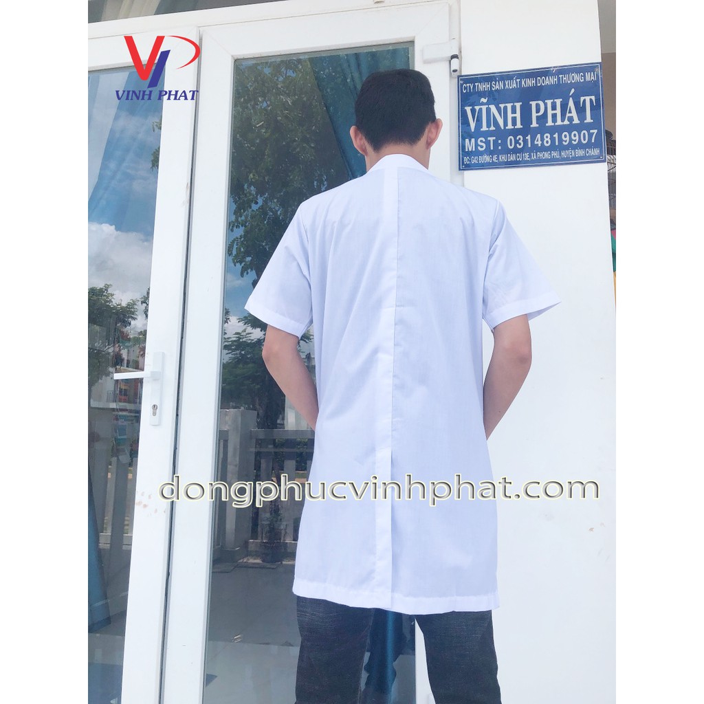 [Mã FAMAYMA2 giảm 10K đơn 50K] Áo blouse trắng tay ngắn cho nam, áo dược sĩ bác sĩ | BigBuy360 - bigbuy360.vn