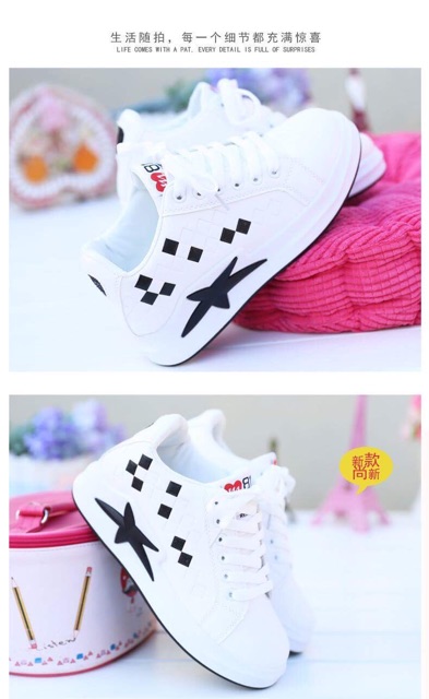 GIÀY SNEAKER NỮ ĐẾ ĐỘN HOT-TREND 2018 – CỰC CÁ TÍNH – SÀNH ĐIỆU