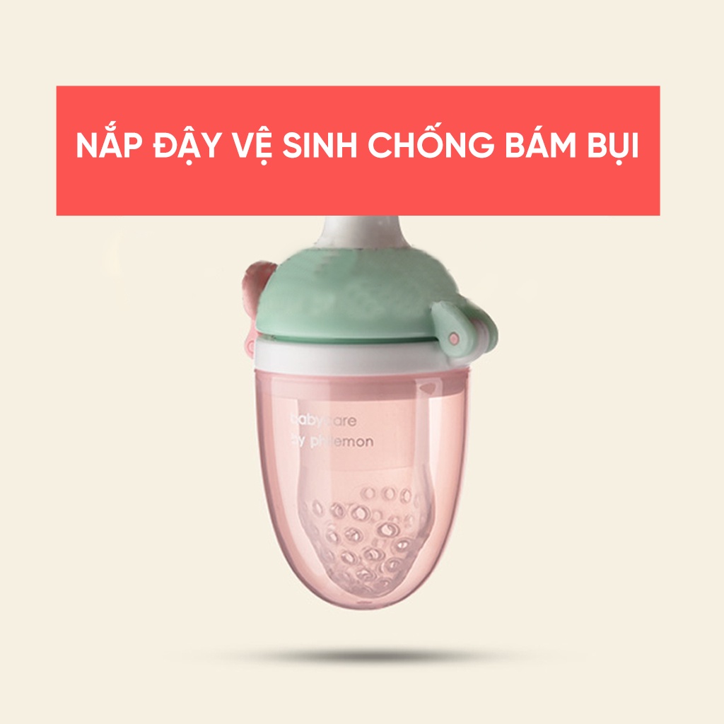 Núm nhai hoa quả Babycare túi nhai ăn dặm silicon an toàn tiện lợi cho bé