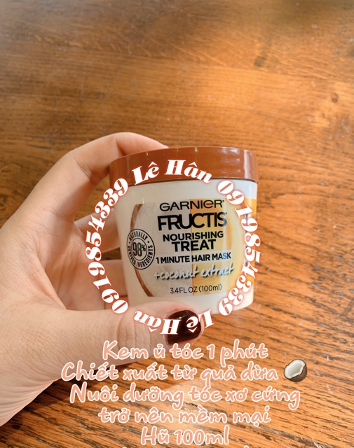 Ủ tóc Garnier Fructis Hair Food 100ml chuối, đu đủ, bơ, dừa hàng Úc có bill