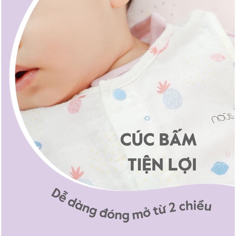 Nous - Túi Ngủ Vải Xô Nous Hình Hoa Quả (Size 0-9m)