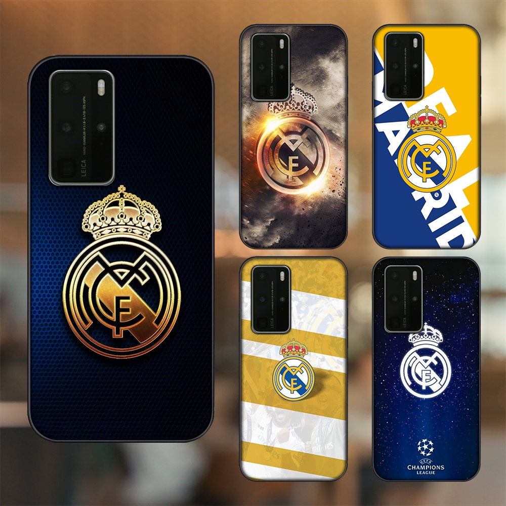 Ốp lưng Huawei P40 Pro viền đen in hình Real Madrid