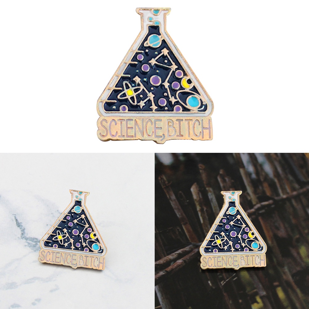 Trâm cài áo hình bình nước in hình ngôi sao và hành tinh mặt trăng thời trang