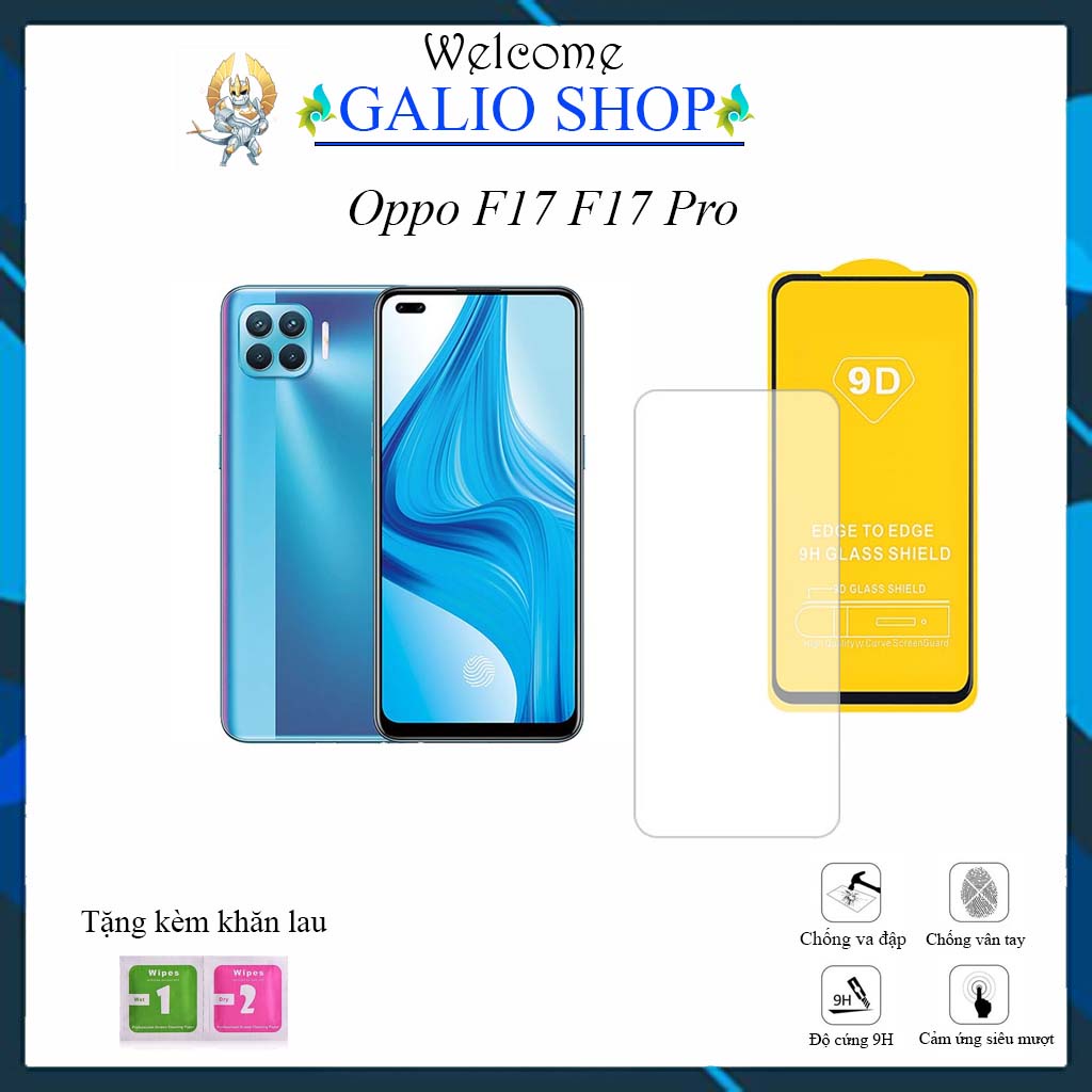 Kính cường lực Oppo F17/F17 Pro  Full màn cao cấp 9D độ cứng 21H siêu mượt chống bám vân tay [FM]