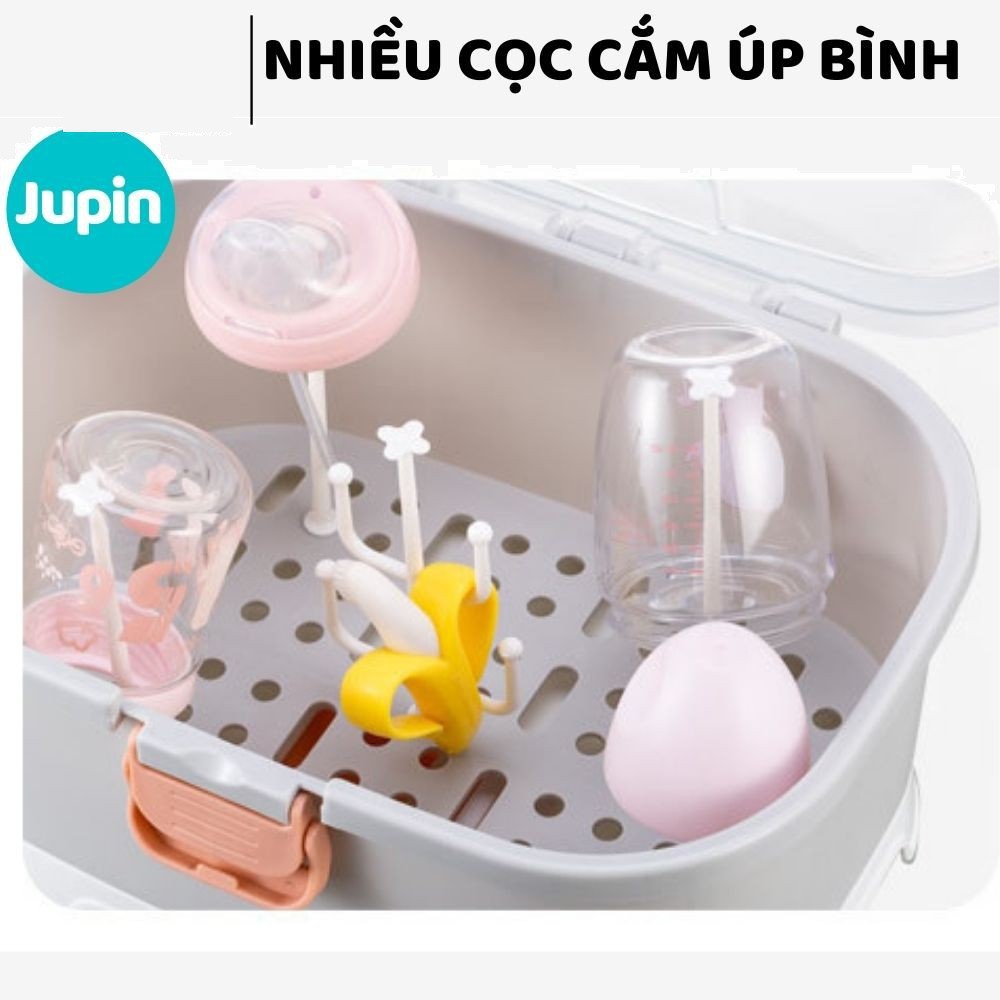 Khay úp bình sữa Jupin 106 đựng bát ăn dặm cốc hộp bảo quản chai nước máy hút sữa có nắp đậy chống bụi kháng khuẩn