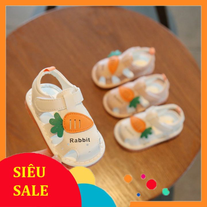 Dép tập đi, Sandal tập đi cho bé gái Hình Cà rốt 🥕 siêu dễ thương_ Đế mềm, êm chân bé_ Quảng Châu loại 1