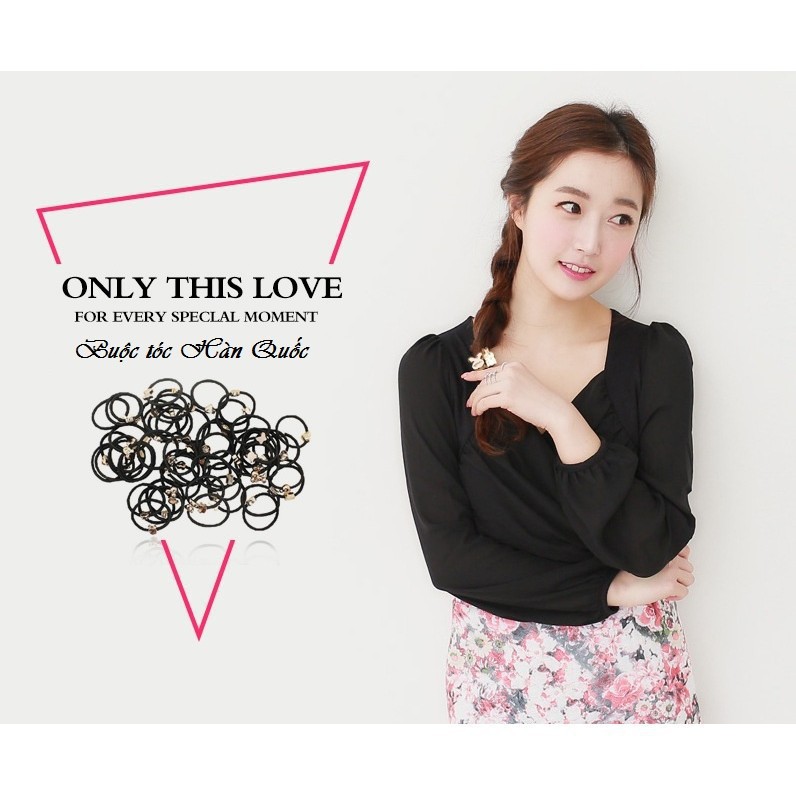 [Siêu Sale] - Chun buộc tóc dây mầu đen giá tốt cực xinh
