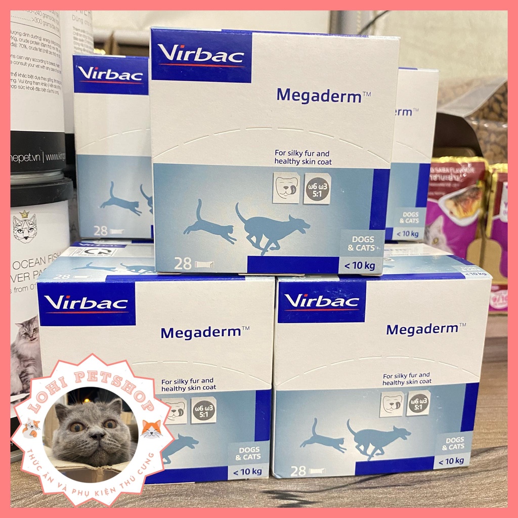 Megaderm virbac - Gel dinh dưỡng cho chó mèo giúp mượt da lông và giảm ngứa - 1 hộp 28 gói