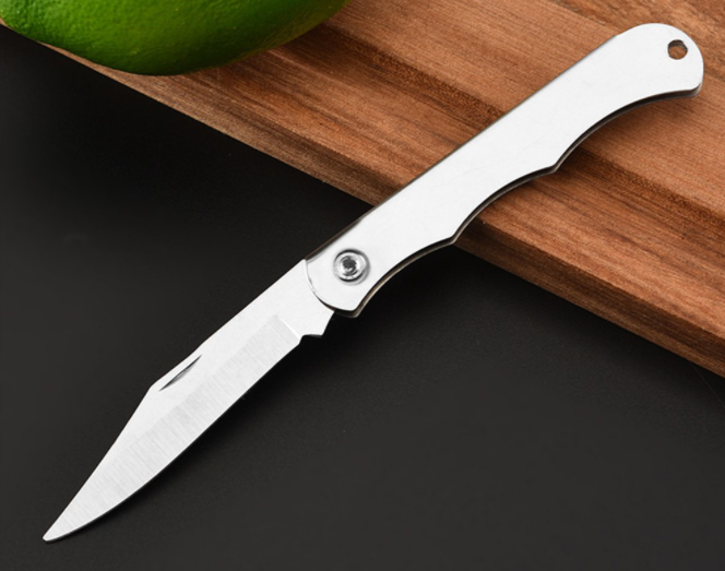 Dao inox gọt trái cây hoa quả gấp gọn an toàn đi du lịch đi phượt tiện dụng