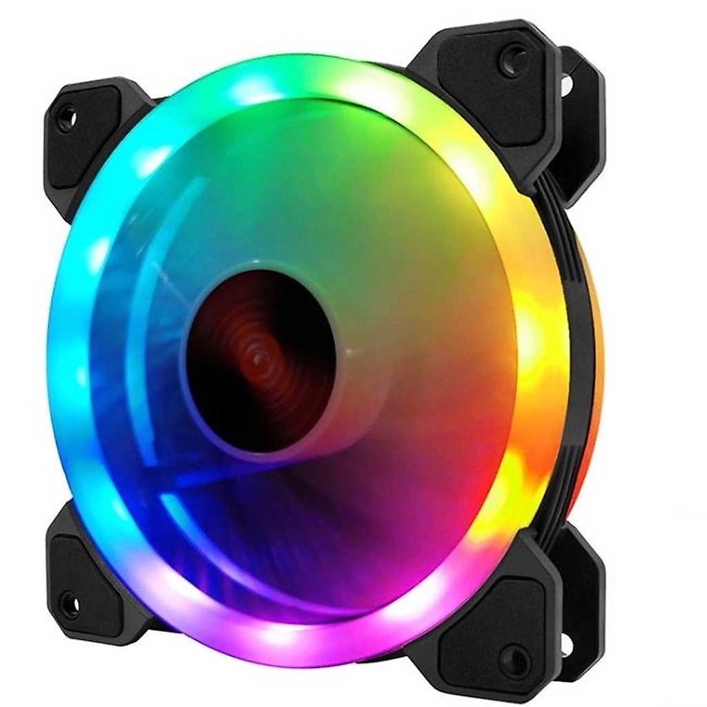 Quạt tản nhiệt Fan RGB 2 Vòng Ring Double Ring 7 màu