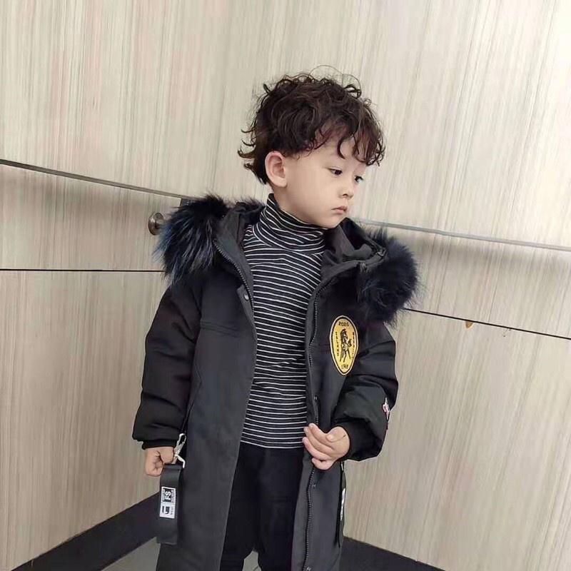 Áo Khoác Phao Dáng Dài Bé Trai Và Thanh Niên 1m15-1m65