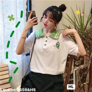 Áo phông cổ bẻ logo quả bơ - HS