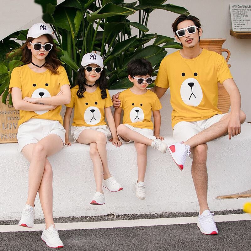 Áo gia đình 3/4/5 người hàng cao cấp mẫu mặt gấu cool có nhiều màu.Family store
