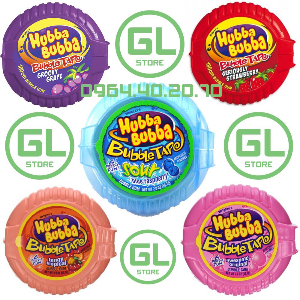 Combo 5 màu khác nhau kẹo Gum Hubba Bubba date 12/2019