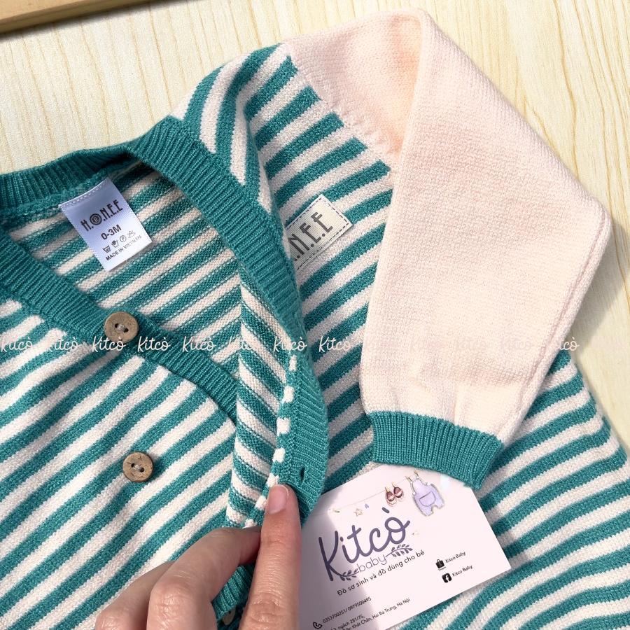 HRNEE Áo len cardigan cài chéo cho bé