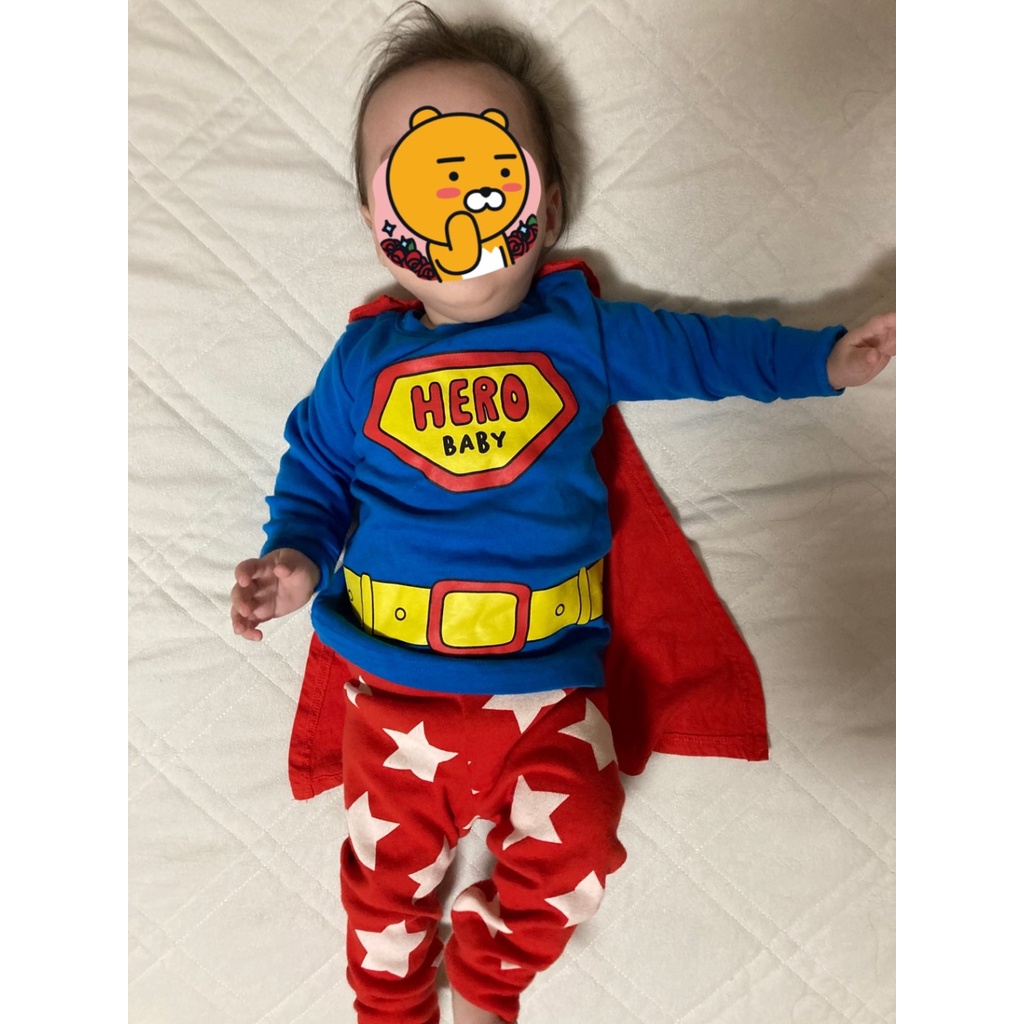 Bộ halloween siêu nhân hero dài tay kèm choàng Cordi-i chính hãng Hàn Quốc