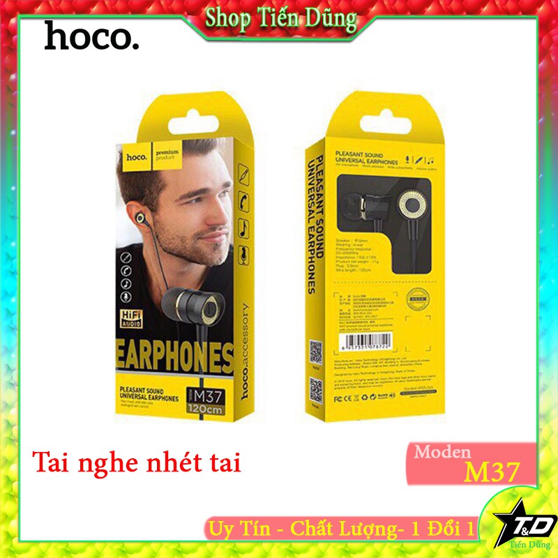 Tai nghe nhét tai hoco M37 có mic chân cắm 3.5
