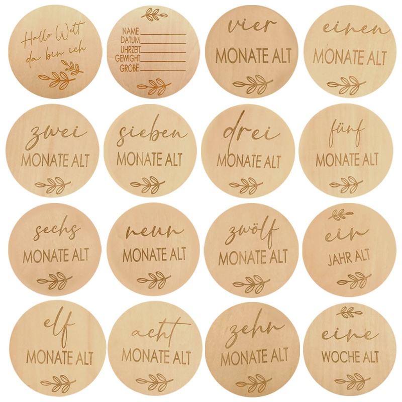 Thẻ Đánh Dấu Cột Mốc Phát Triển Theo Tháng Làm Phụ Kiện Chụp Ảnh Cho Bé Sơ Sinh