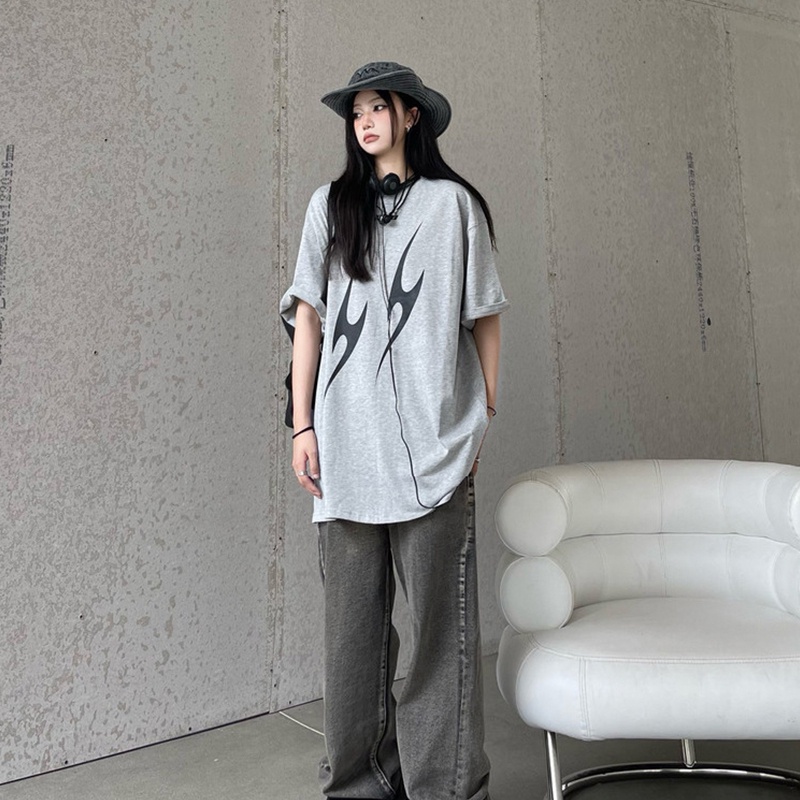 NRVP Áo thun cổ tròn tay ngắn oversize thời trang Hàn Quốc 2022 cho nữ