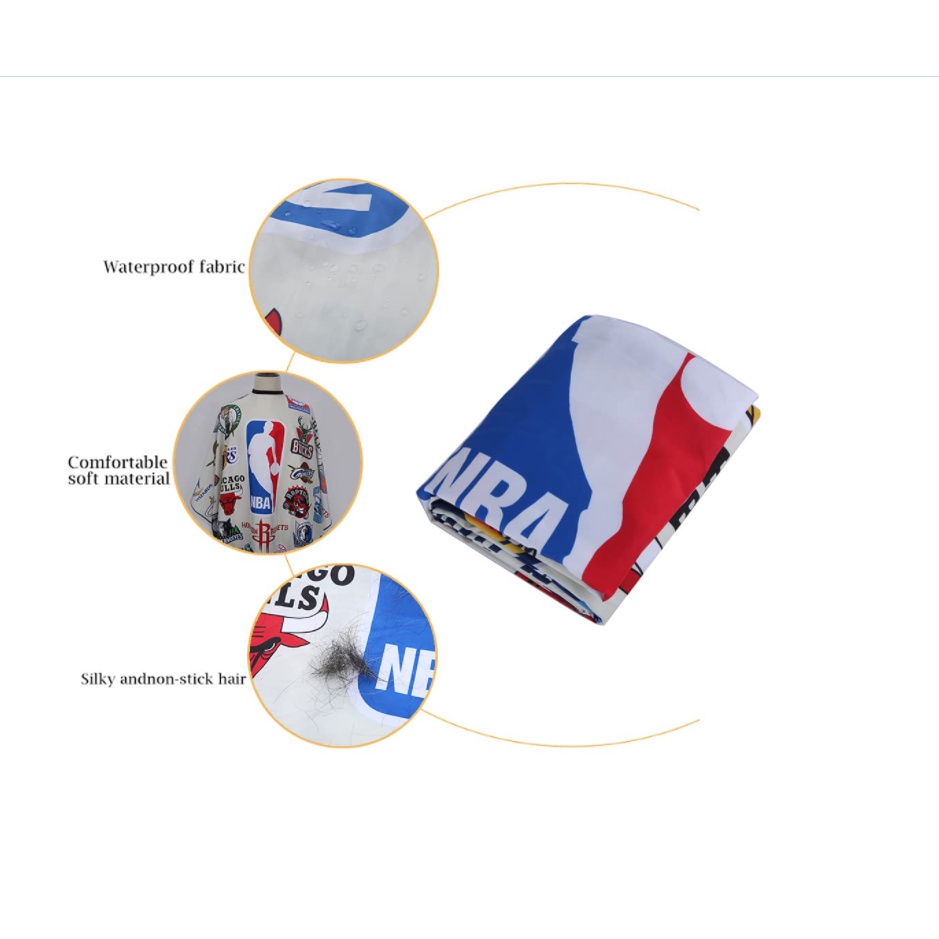 Hàng Có Sẵn Giao Hàng Nhanh Chóng#Áo Choàng Cắt Tóc In Họa Tiết Đội NBA Phong Cách Âu Mỹ Cho Salon