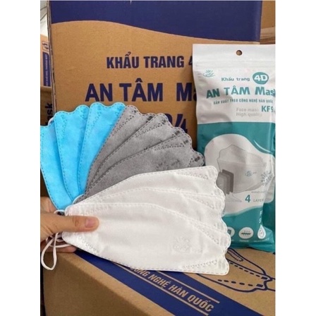 Set 100 Khẩu Trang 4D KF94 An Tâm Mask 4 Lớp Chống Bụi Mịn Và Kháng Khuẩn