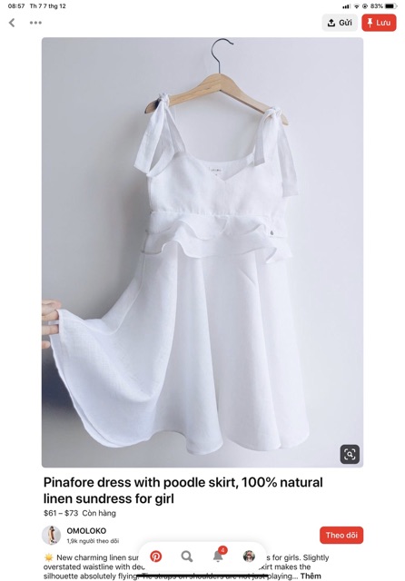 Đầm maxi trắng cho bé gái
