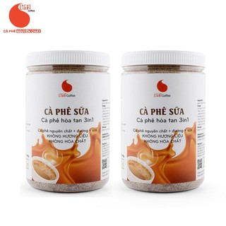 Combo 2 hũ Cà phê sữa hòa tan 3in1, không hương liệu - Light Coffee - 500g/hũ