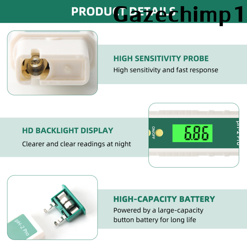 [GAZECHIMP1]Portable Electric Digital PH Meter Tester Hydroponics Water Brewing Pocket