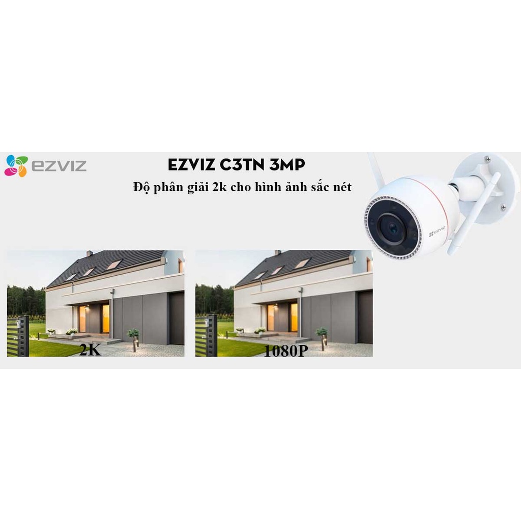 Camera WiFi Ngoài Trời 3MP EZVIZ C3TN OutPro Full Color Đàm Thoại 2 Chiều