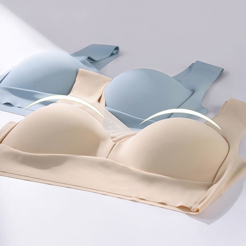 Áo ngực CuteByte cổ chữ v khoét sâu không đường may màu trơn size L-3XL thời trang 2022