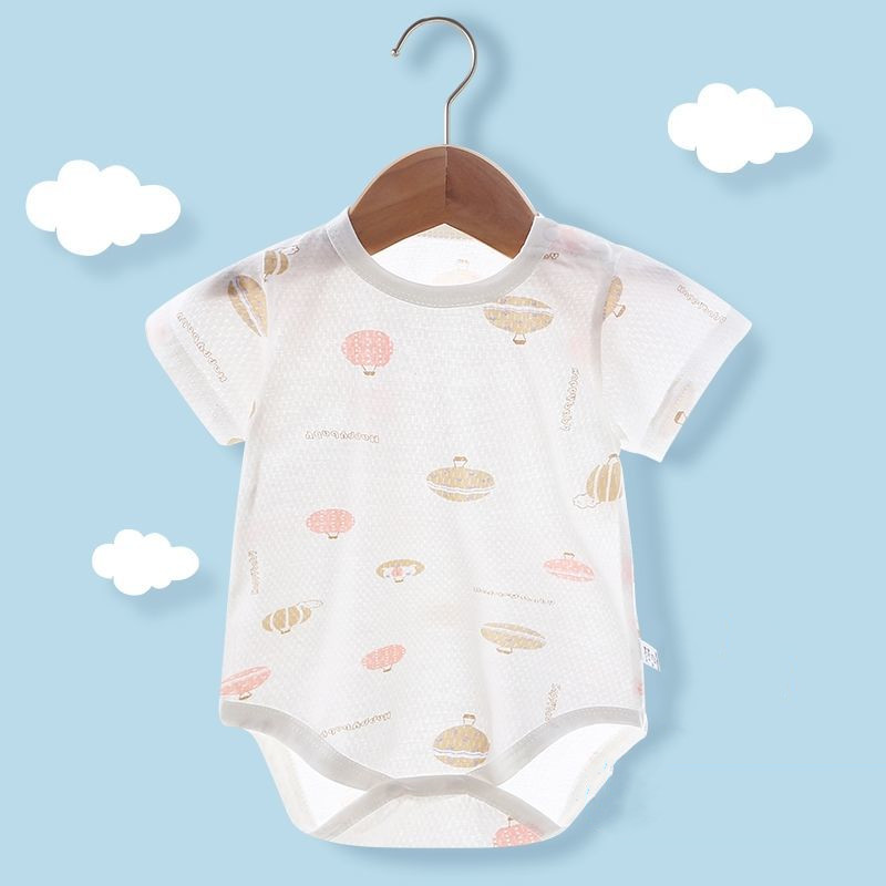 Bộ áo liền quần tay ngắn chất liệu Cotton thời trang mùa hè cho bé sơ sinh