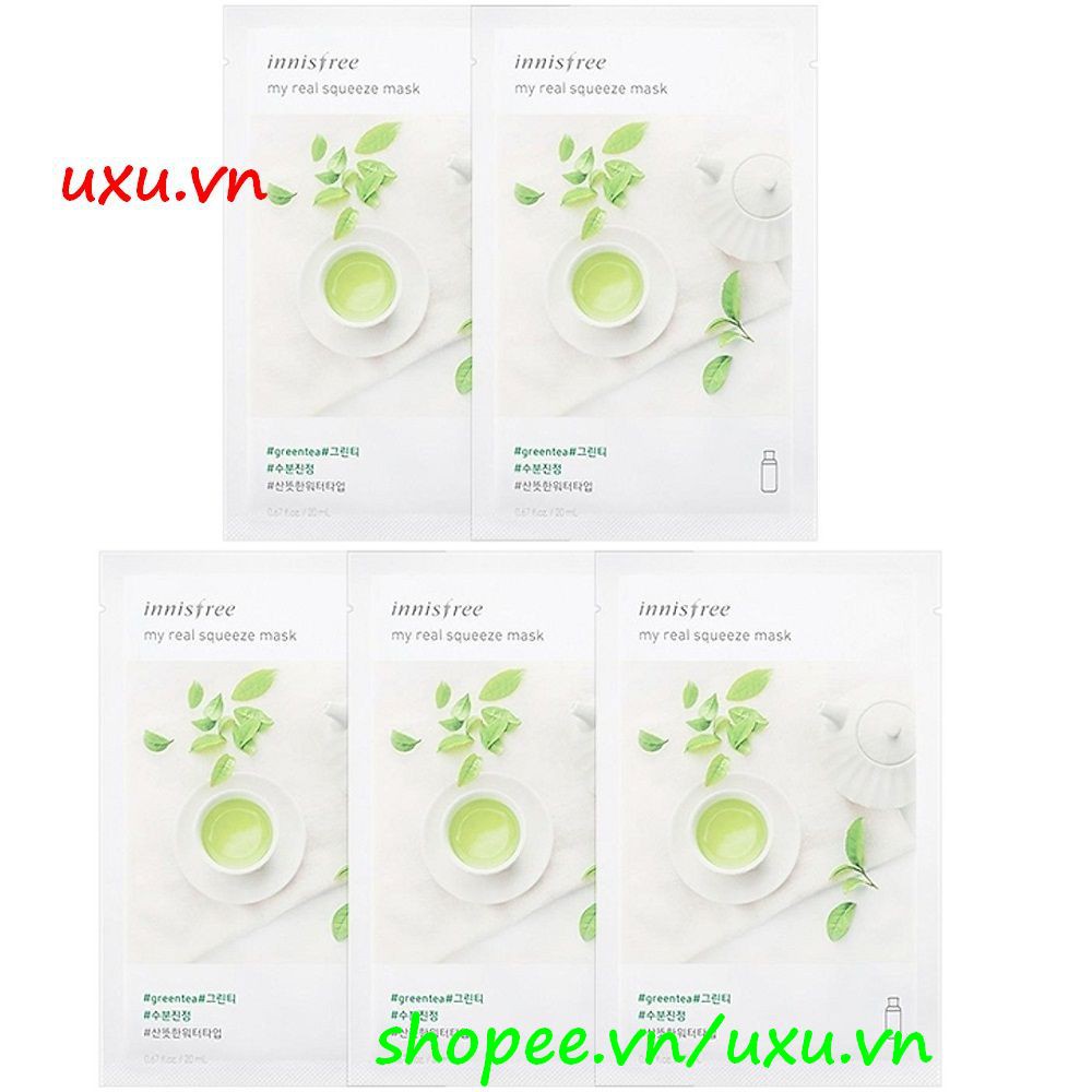 Mặt Nạ Innisfree 20Ml Trà Xanh Cấp Nước, Làm Dịu Da My Real Squeeze Mask Green Tea, Với uxu.vn Tất Cả Là Chính Hãng.